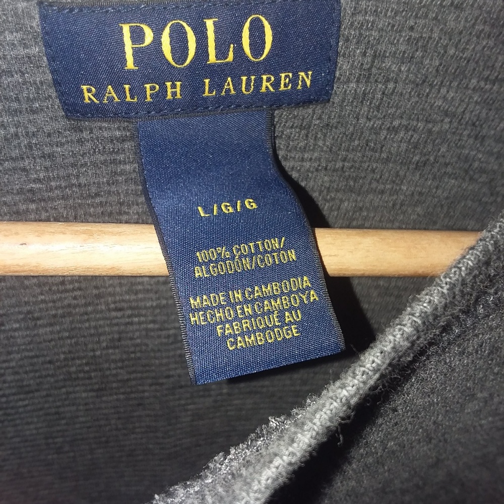 Polo by Ralph Lauren Gray Thermal T-shirt Sz Large - Picture 2 of 5